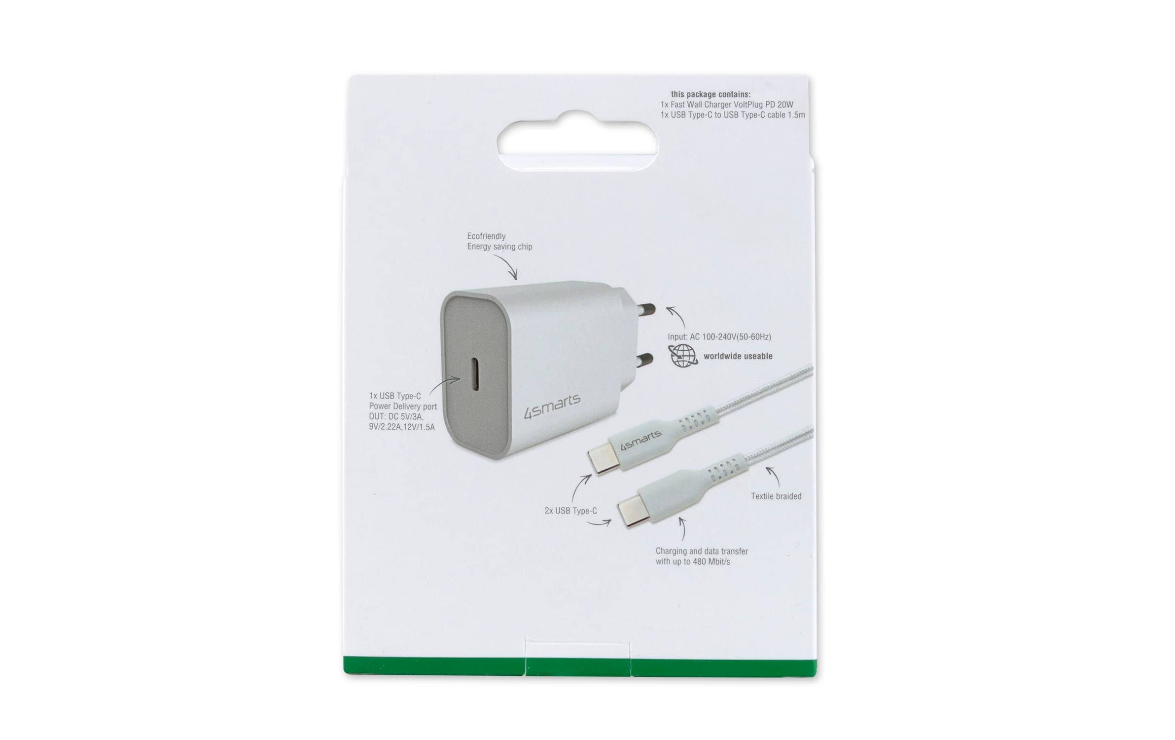 USB-Wandladegerät VoltPlug PD 20W + USB-CKompakter USB-C-Ladeadapter mit PowerDelivery Technologie