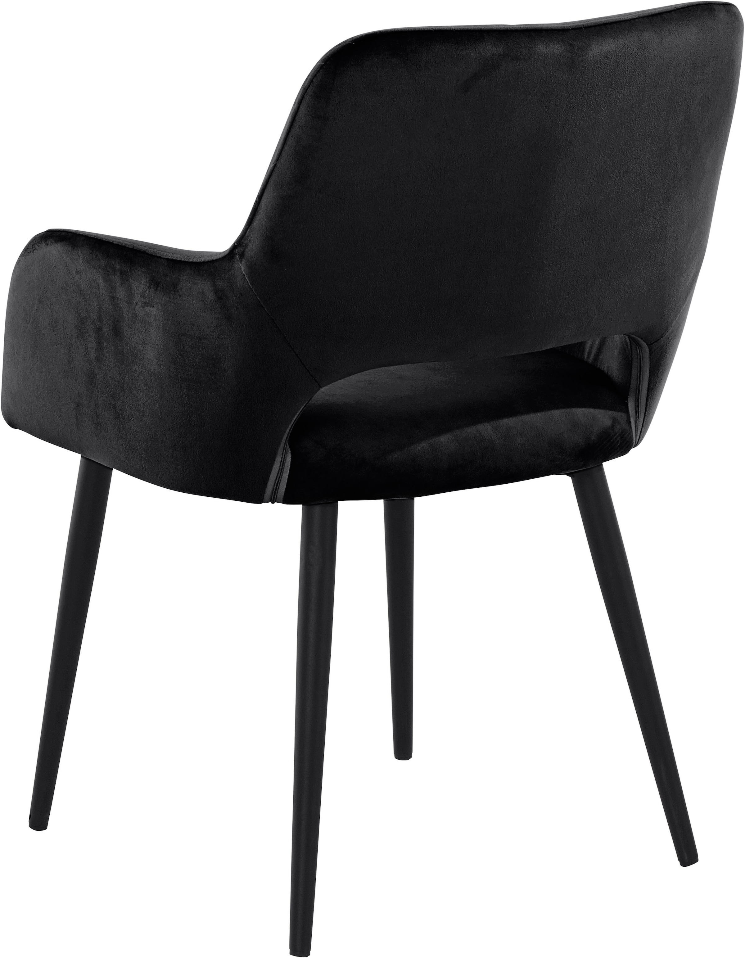Leonique Esszimmerstuhl »Franca« (Set) 2 Stk.Sitz in Samtvelours, Rückenlehne mit Rautensteppung, Sitzhöhe 48 cm