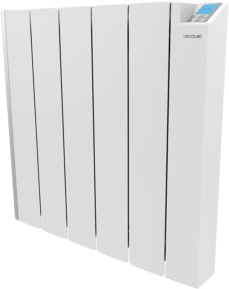 Cecotec Flachheizkörper mit Wi-Fi-Steuerung ReadyWarm 6000 Thermal Ceramic Connected. 1500 W, 6 Elemente aus Aluminiumguss und Keramiktechnologie, Timer, IPX4-Schutz, 4 Betriebsarten, 20 m2