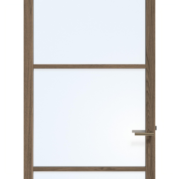 Arne & Bodil binnendeur ABE101 blank glas - donker eiken houtlook afwerking