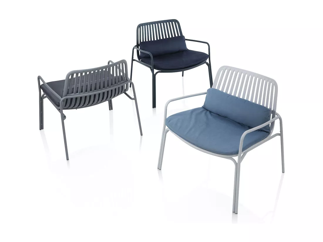 Set de 2 Chaises d'intérieur/extérieur AGNES grise