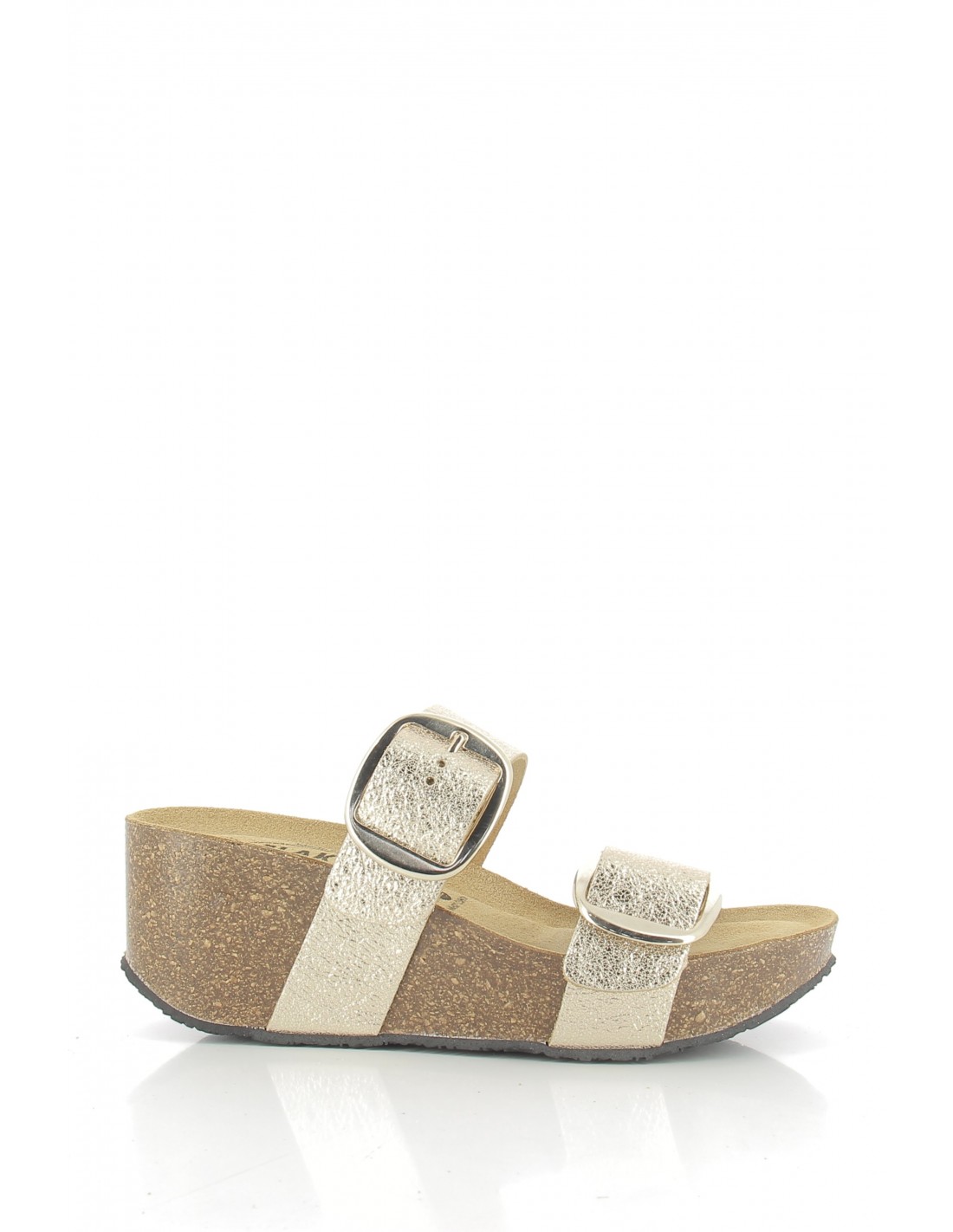 plakton Mules compensées femme so rock bi cuir doré