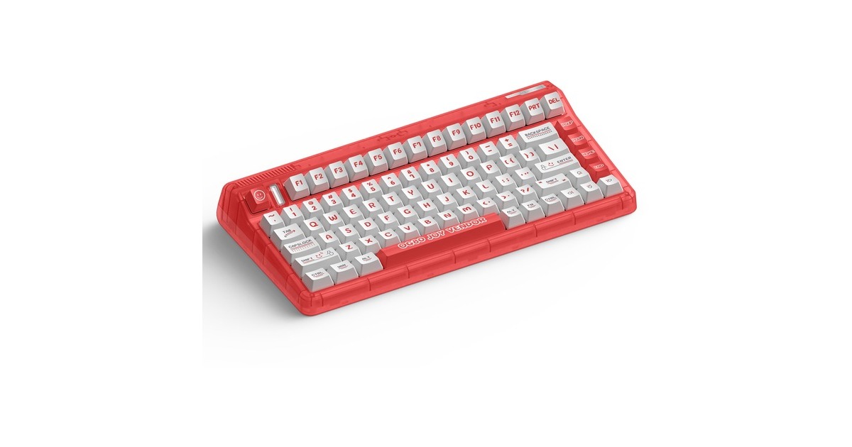 IqunixOG80 Joy Vendor Wireless Mechanical Keyboard, gaming toetsenbord  (Grijs/wit, US lay-out, Cherry MX Brown, RGB leds, 80% (TKL), Hot-swappable, PBT, 2.4GHz | Bluetooth 5.1 | USB-C)