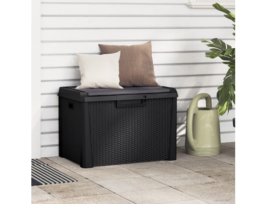 VIDAXL - Coffre Boîte de rangement jardin coussin de siège anthracite 125 l...