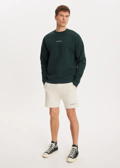 Brushed written sweater groen (GRN.OC)