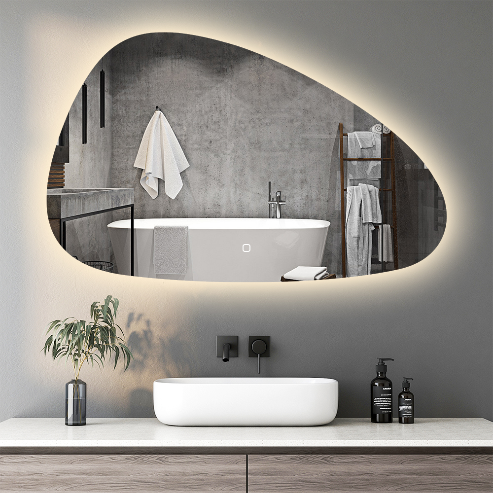 Saniclear Vibe organische spiegel 160x100cm met verlichting en verwarming