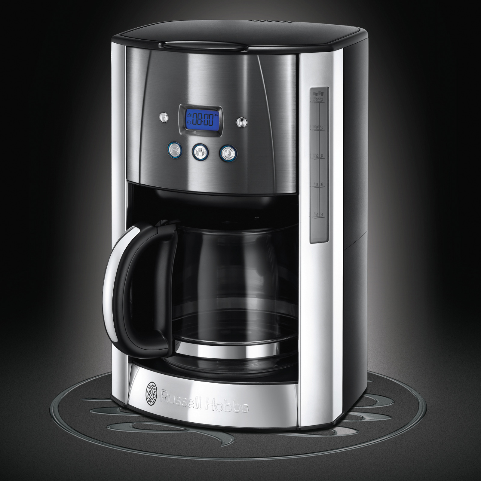 Russell Hobbs Luna Moonlight Grey Glas-Kaffeemaschine 23241-56