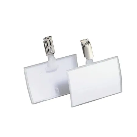 Durable 821619 Namensschild Click Fold mit Clip, 54 x 90 mm, transparent