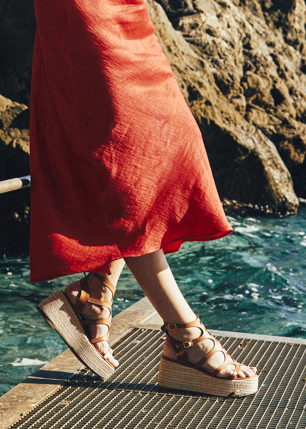 SPARTIATE TINA CUIR CAMEL