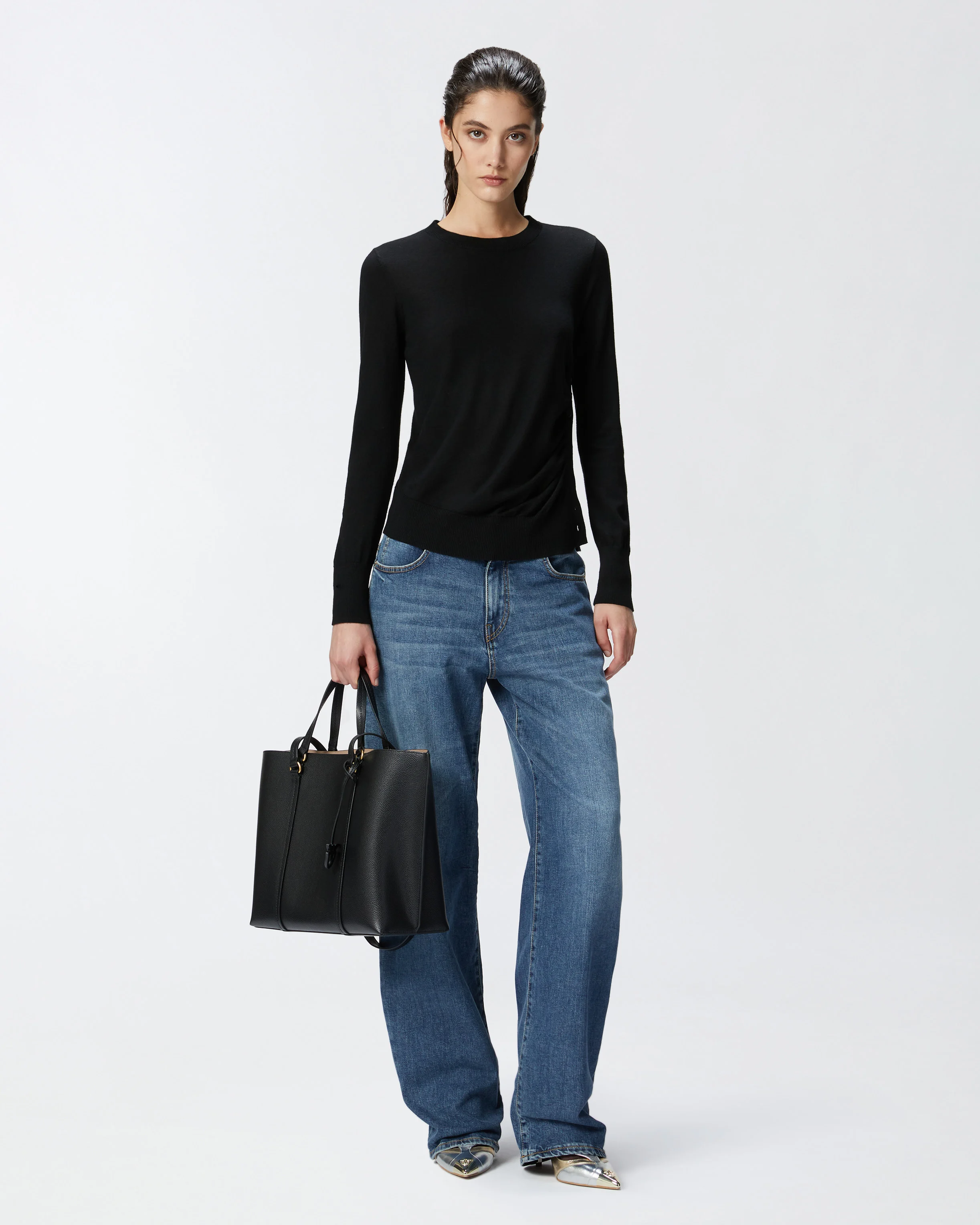 Pull avec boutons latéraux | Noir