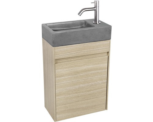 Wastafelmeubel Verschil HURA L BxHxD 39,5 x 52 cm x 21,5 cm Frontkleur eiken