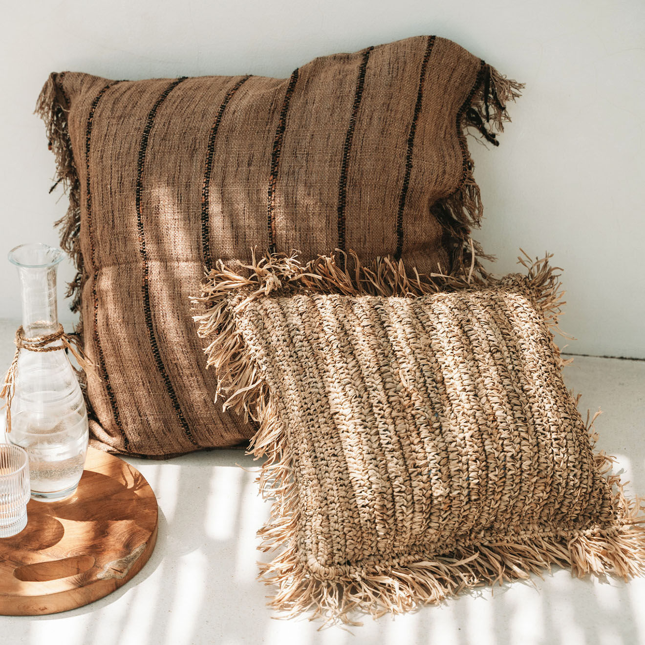 Bazar Bizar Housse de coussin Raphia naturel - 40x40 cm