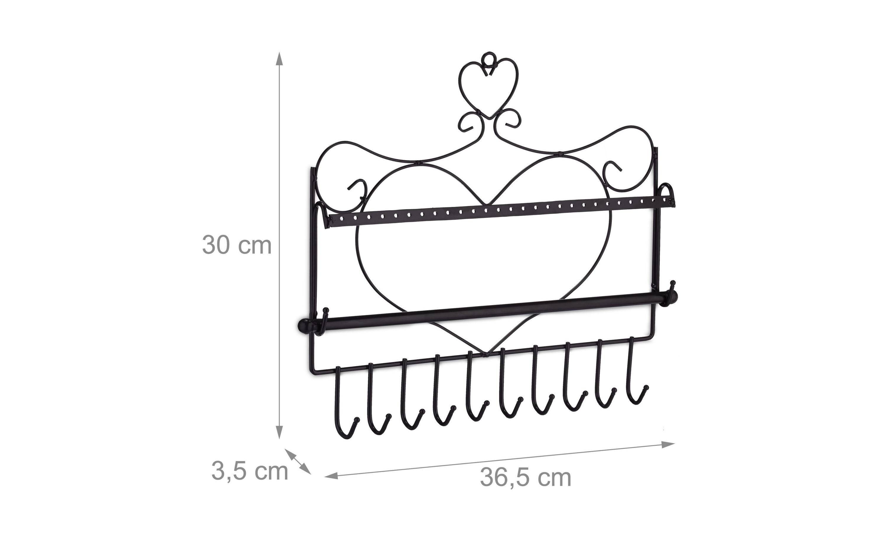 Schmuckhalter für die Wand 30 x 36.5 x 3.5 cm, SchwarzSchmuckhalterung