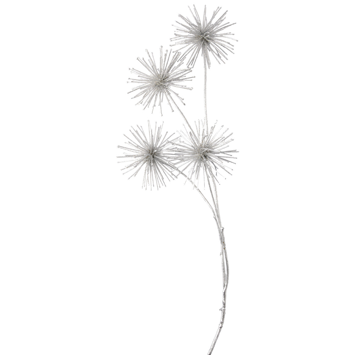 Kunstblume glitzernd silber