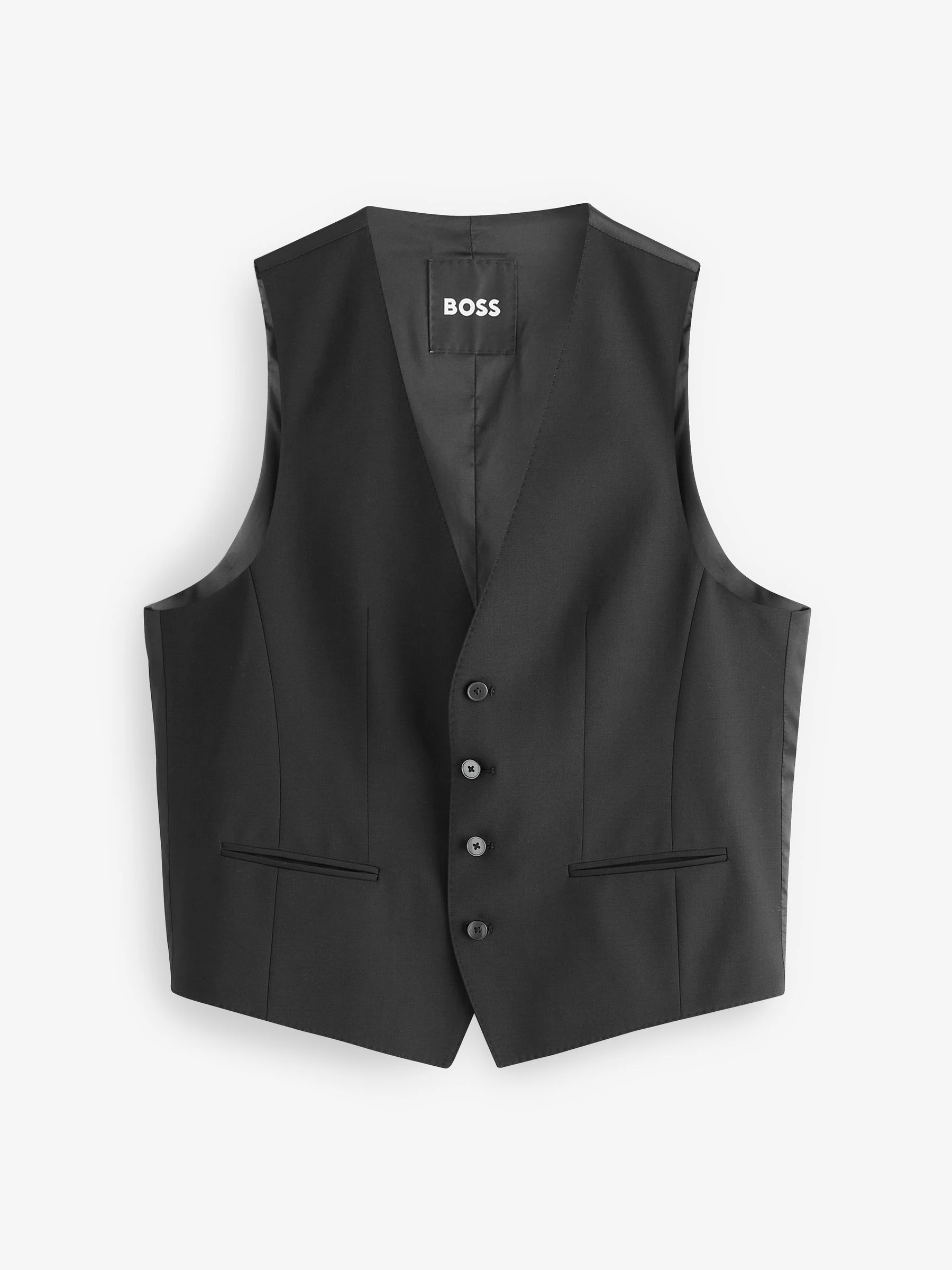 Zwart chroom - BOSS Slim Fit Tailored Waistcoat
