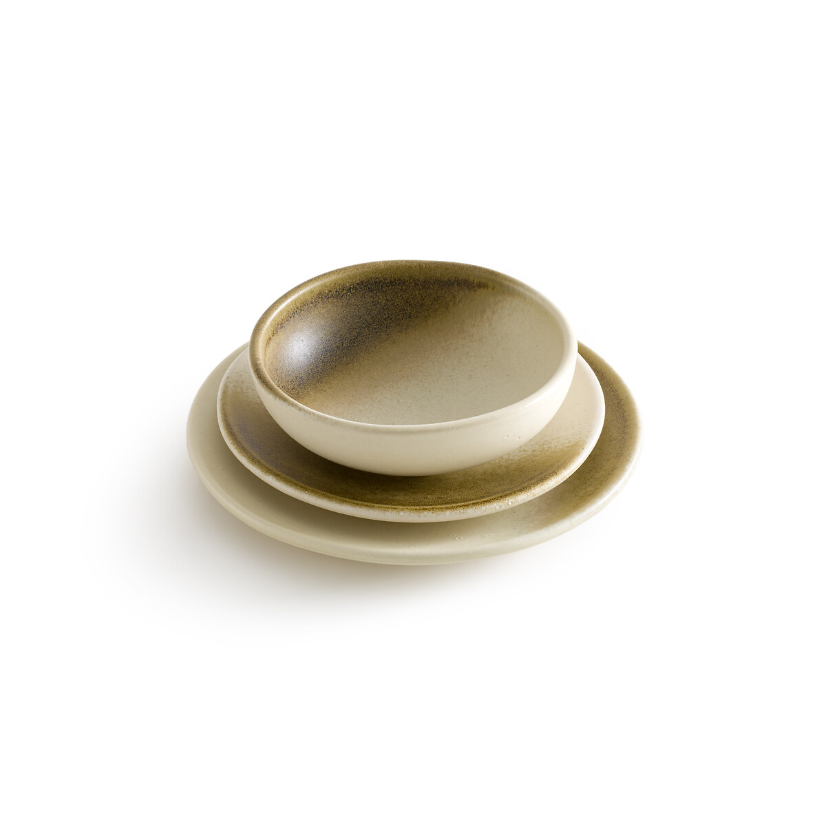 AM.PM<br>Conjunto de 4 pratos de sobremesa de barro, Macchiato