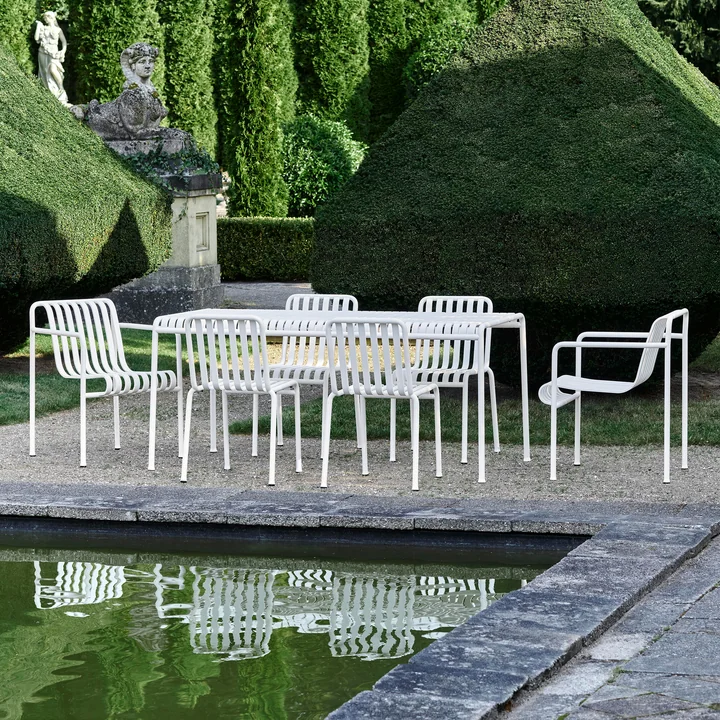 HAY - Palissade Tisch   4x Chair, anthrazit