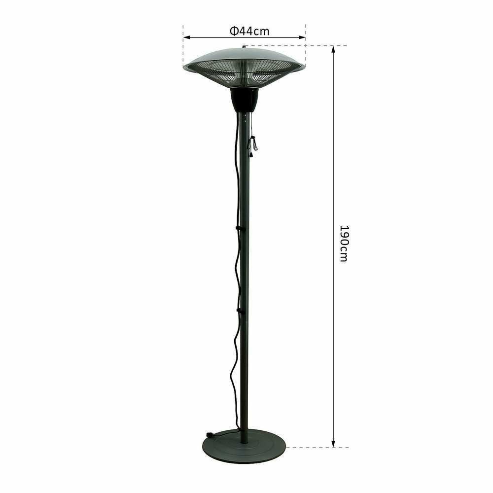 Parasol chauffant IR sur pied 1500 W gris - Ø 44 x 190H cm