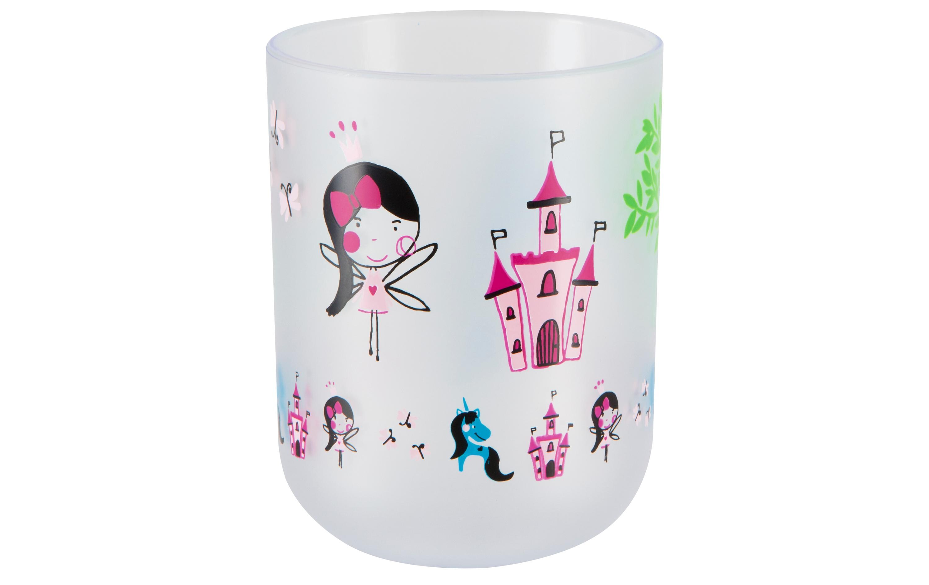 Zahnputzbecher Fairy Grün/Pink/Weiss, KunststoffZahnputzbecher aus Kunststoff