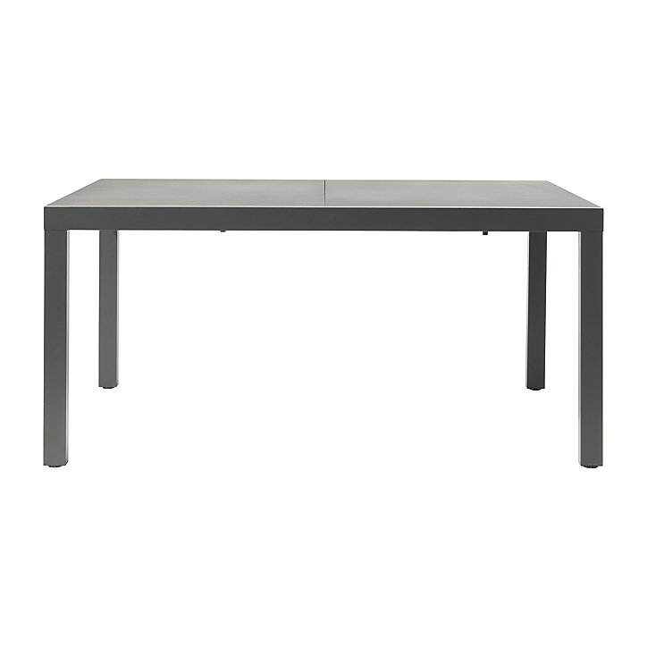Table de jardin extensible Dallas en aluminium et verre coloris noir L.160/240 x l.150 x H.75 cm