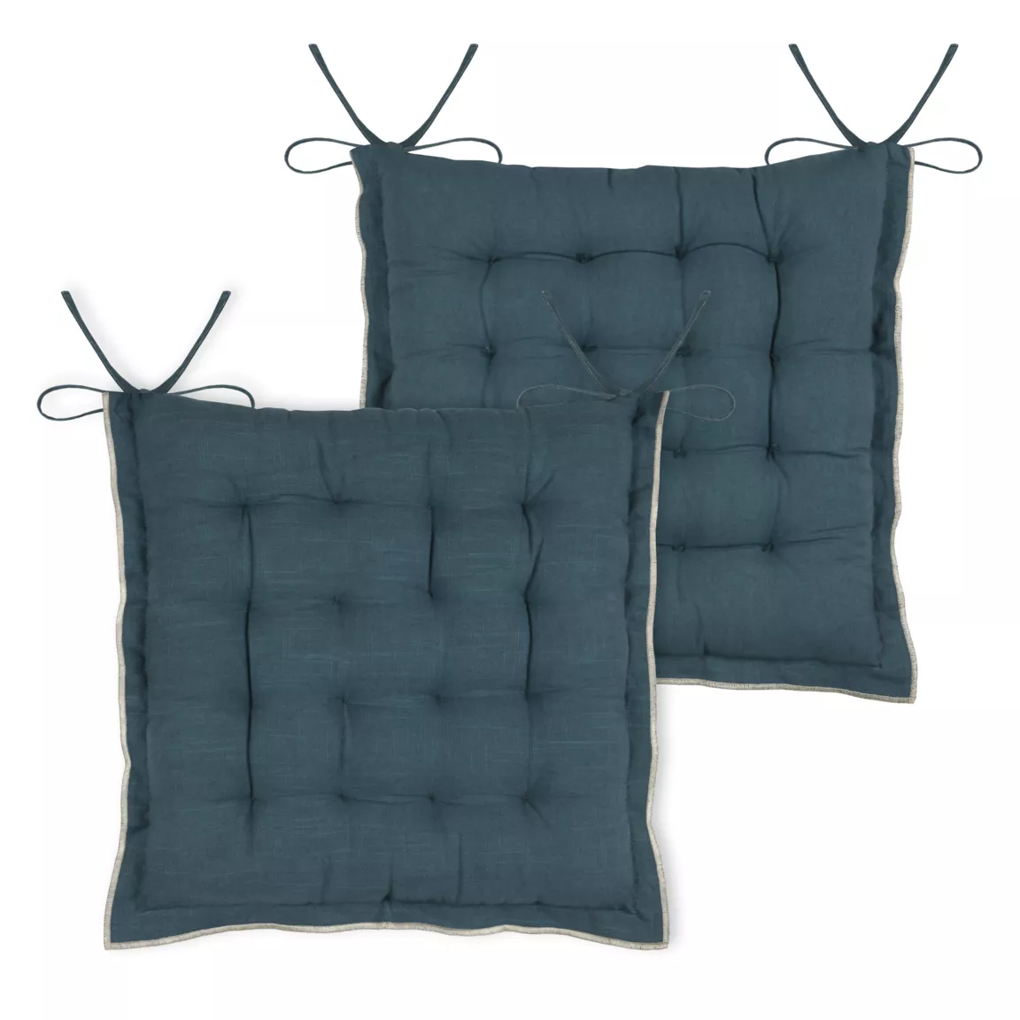 Coussin de chaise carré coton (38 x 38 cm) Helios Bleu