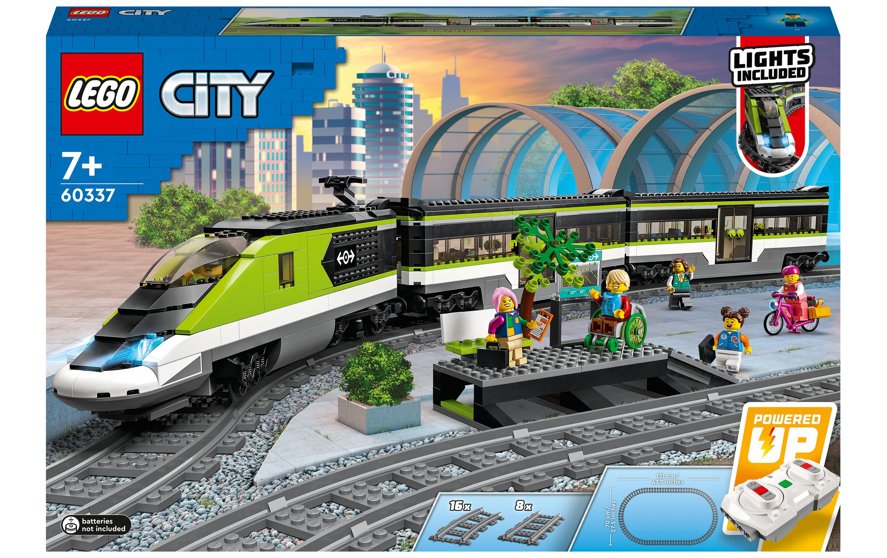 City Personen-Schnellzug 60337<br>Spielset voller realistischer Funktionen und mit 6 Minifiguren