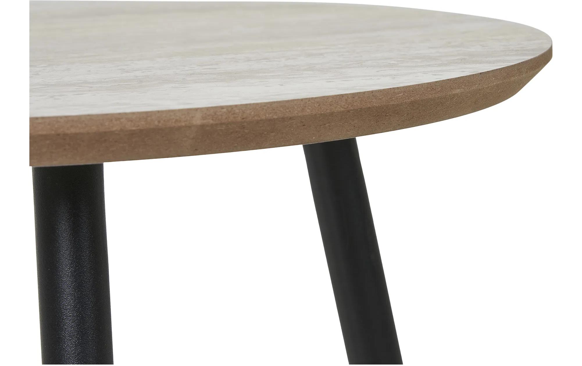 Beistelltisch Aalst 55 x 45 cm, Braun/SchwarzRunder Beistelltisch