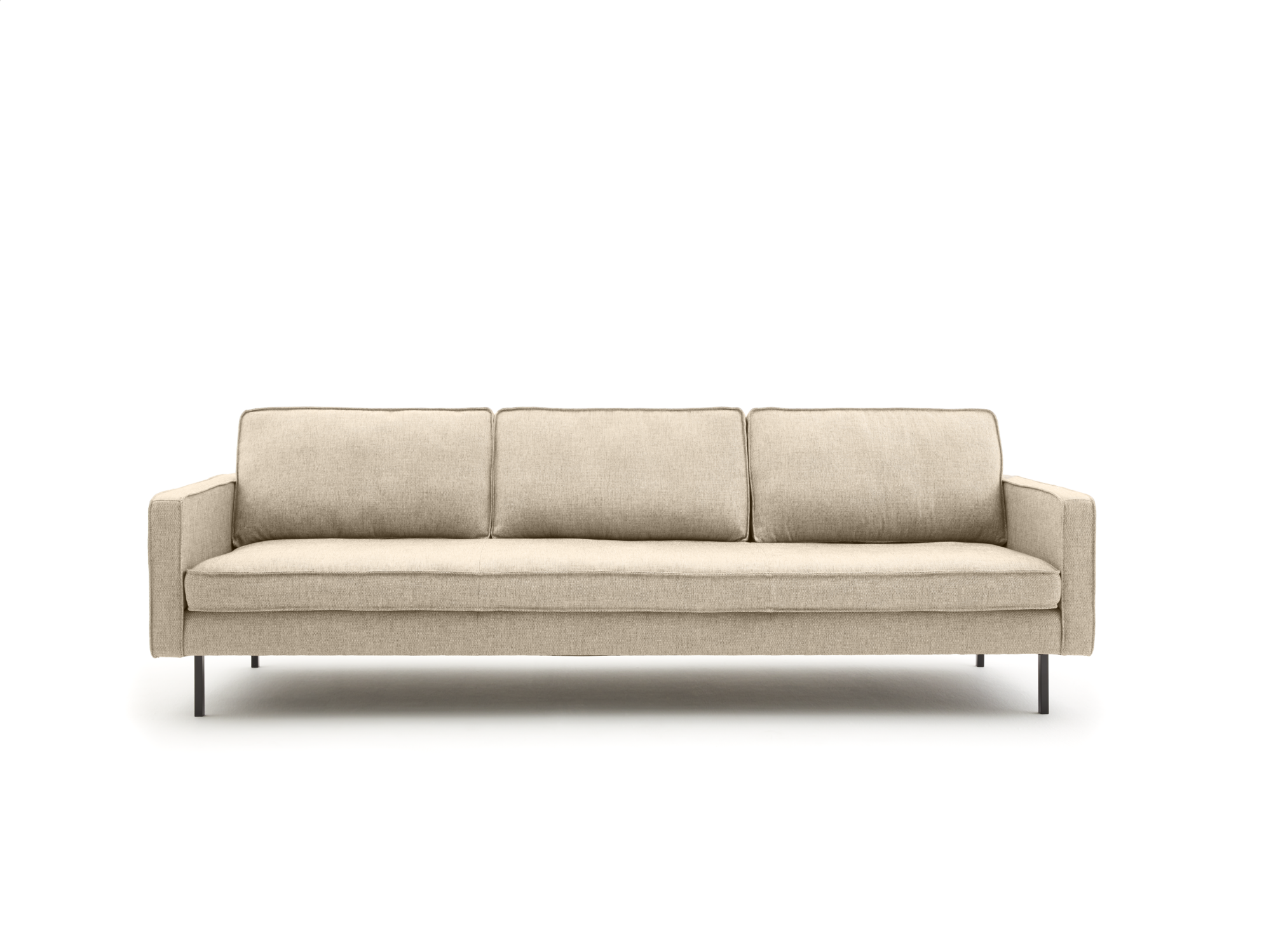 Loods 5 Design 4-zitsbank Slimm Stof Outside 4 Zits - 245 cm | Solution Beige 05 | Poten: Zwart