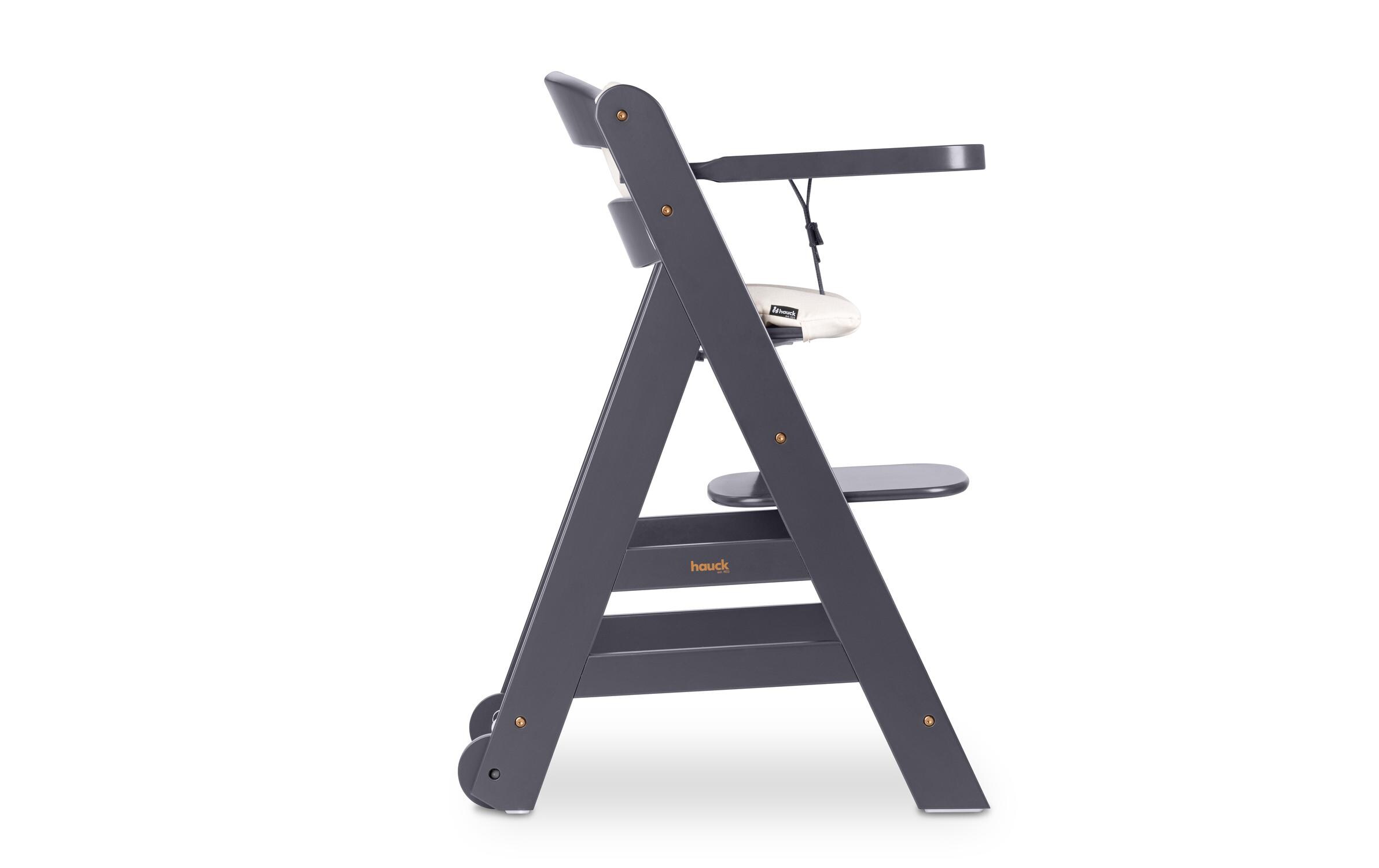 Treppenhochstuhl Beta+ Dark Grey<br>Kippsicheres und mitwachsendes Holzhochstuhlset