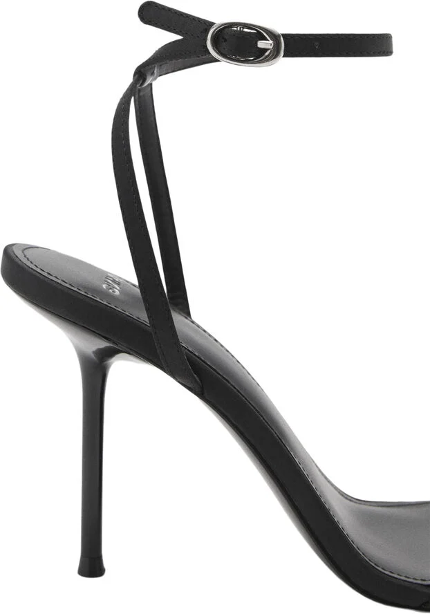 MANGO Heeled sandal with buckle detail Black