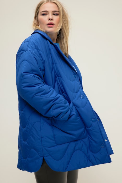 Steppjacke, Loose Shape, Wellenstepp, Reverskragen, Seitenschlitze