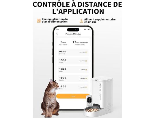 PETKIT - Distributeur de croquettes YUMSHARE SOLO avec caméra (D4H) - 7660