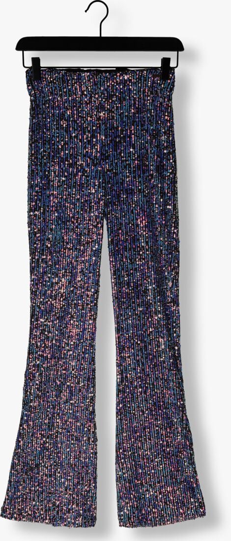 COLOURFUL REBEL blauwe colourful rebel flared broek steffie sequins flare