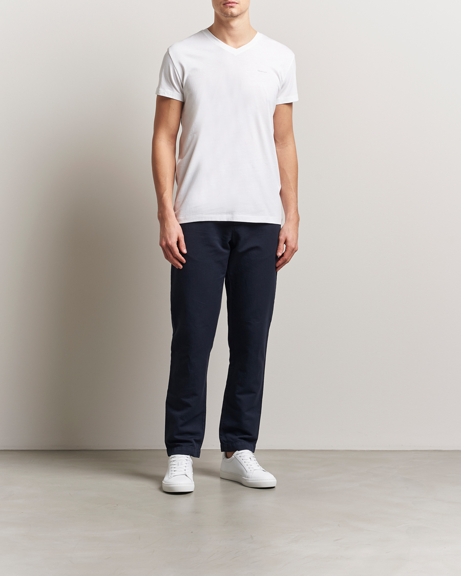 GANT 2-Pack V-Neck T-shirt Navy/White