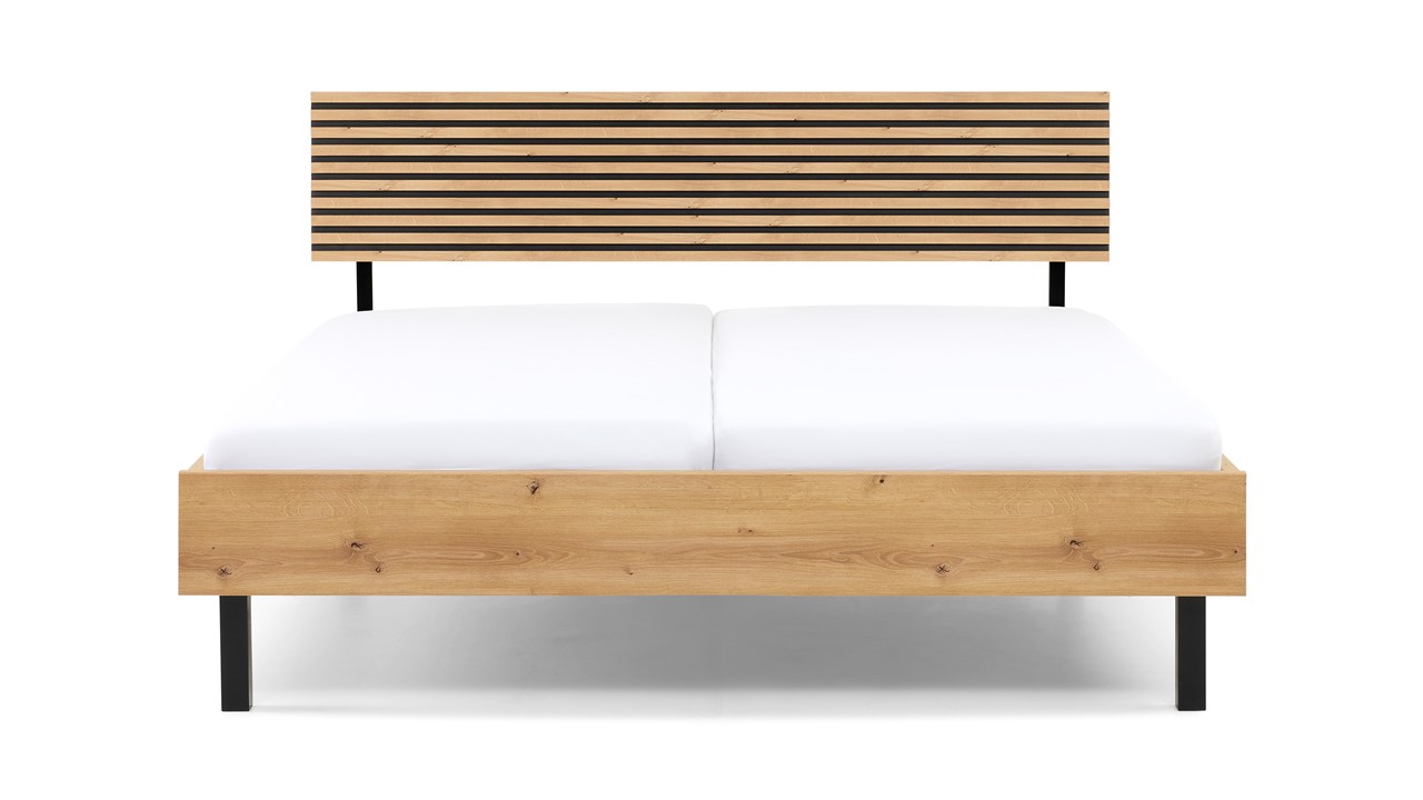 Bed Flint bianco eiken/grafiet