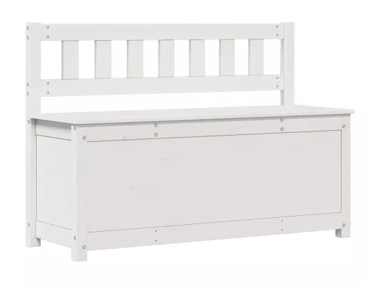 Banc Blanc 110x41x76,5 cm Bois de pin massif
