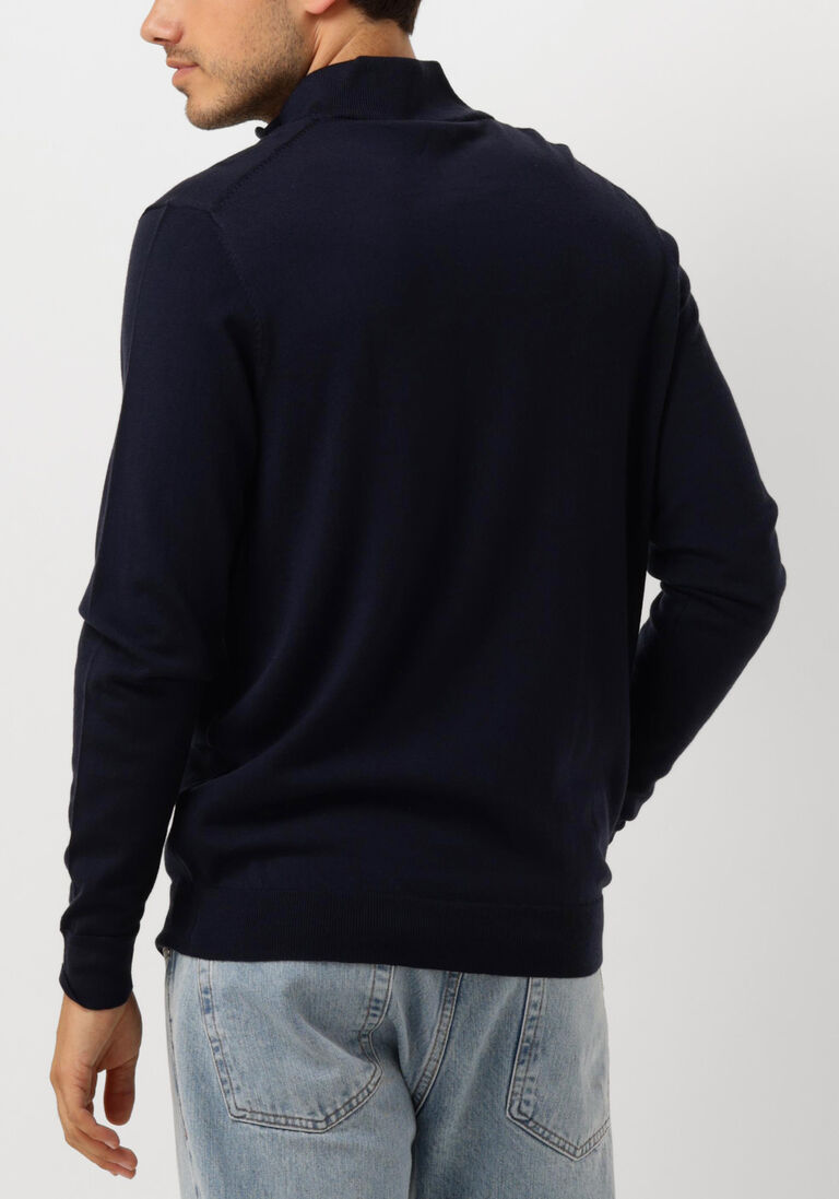 donkerblauwe profuomo trui pullover half zip