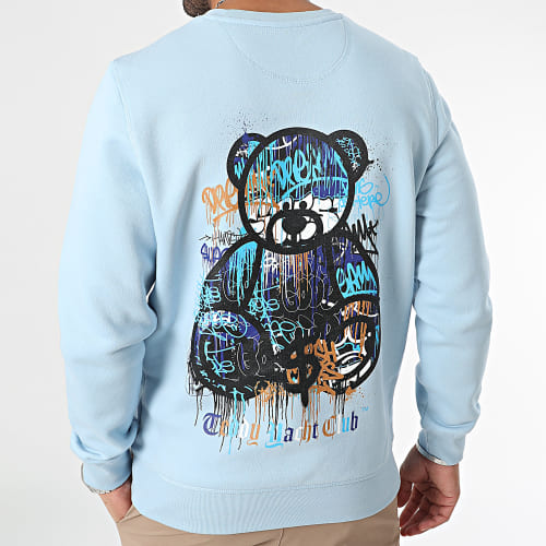 Sweat Crewneck Art Series Dripping Blue Bleu Clair