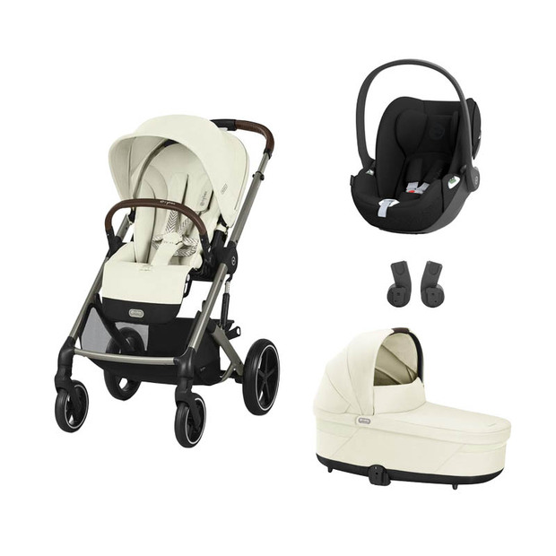 POUSSETTE TRIO Balios S Lux TPE + Nacelle Seashell Beige + Cloud T I-Size Sepia Black - CYBEX