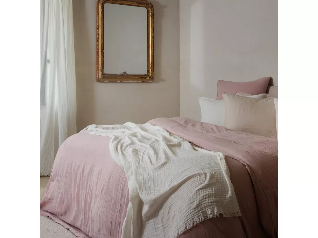 Drap plat 270x300 cm mousseline de coton collection MILOS noir granit