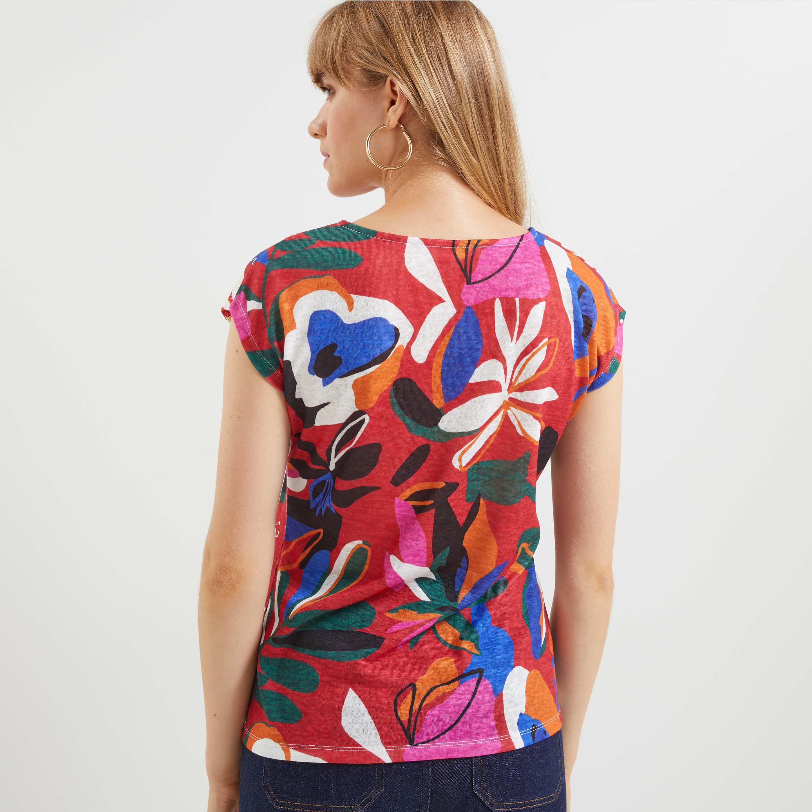 Tshirt imprimé femme - ROUGE