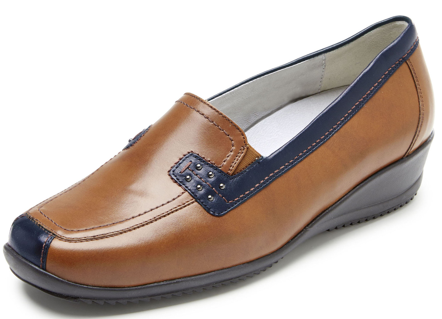 Waldläufer Slipper mit Ziernieten und seitlichen Gummizügen