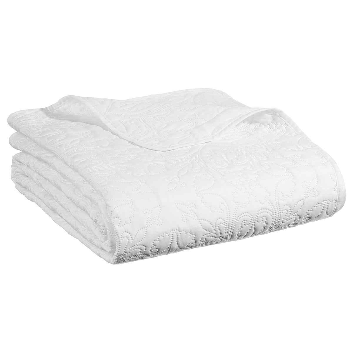 DESSUS DE LIT ARABESQUE AVEC 2 TAIES IVOIRE 240X260CM