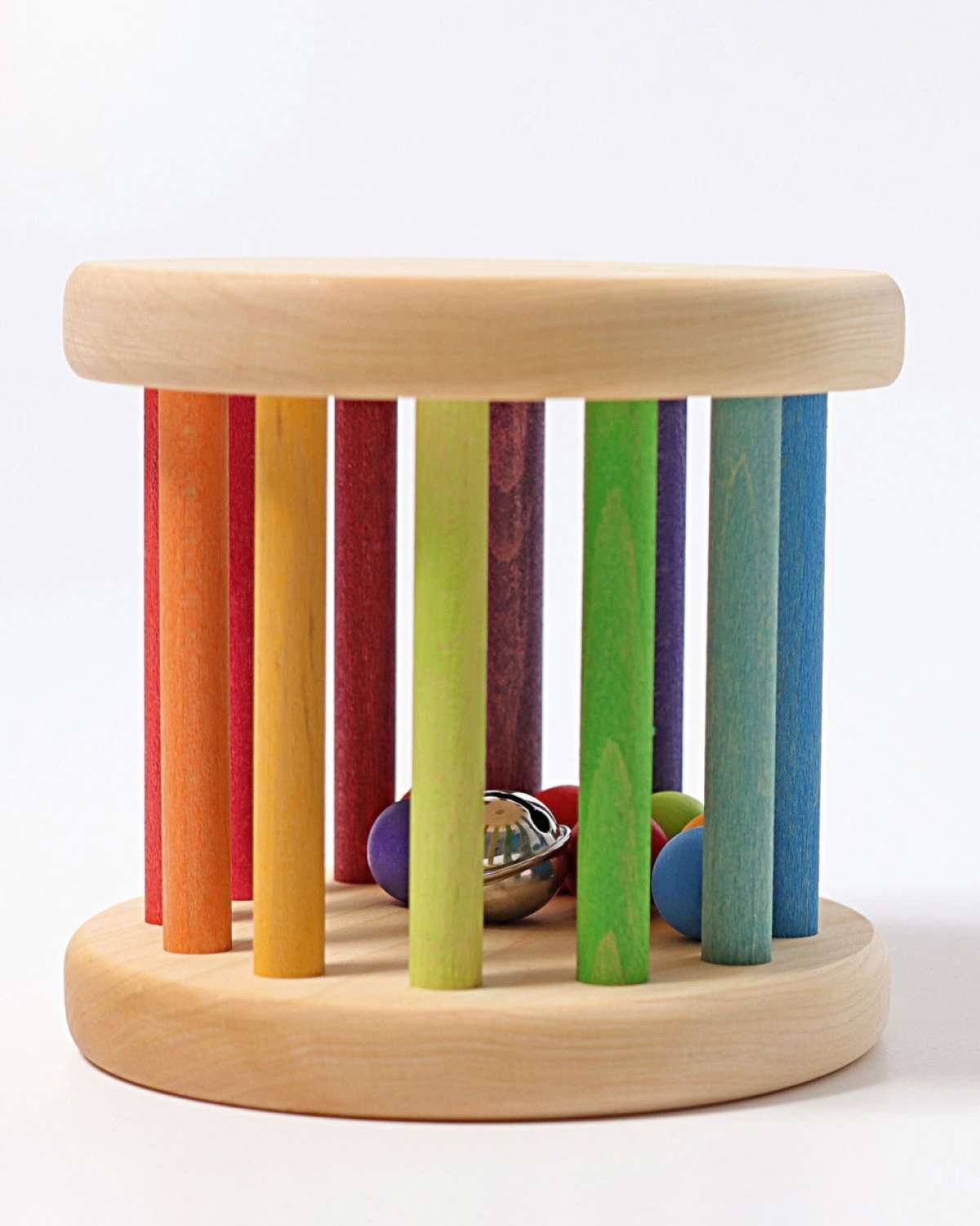 Babyleke – Stor Rullende Rangle i Tre | Rainbow Rolling Wheel
