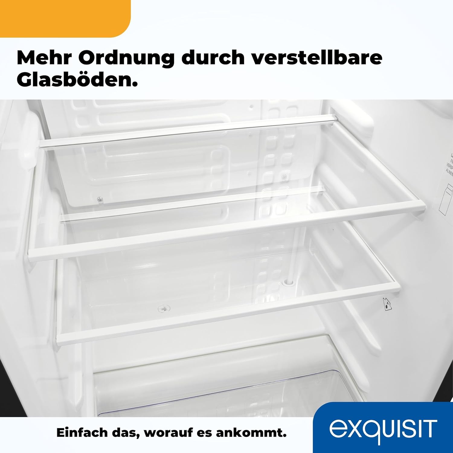 Exquisit Vollraumkühlschrank KS85-V-091E inoxlook | Kühlschrank ohne Gefrierfach freistehend 75 l Nutzinhalt | Edelstahloptik