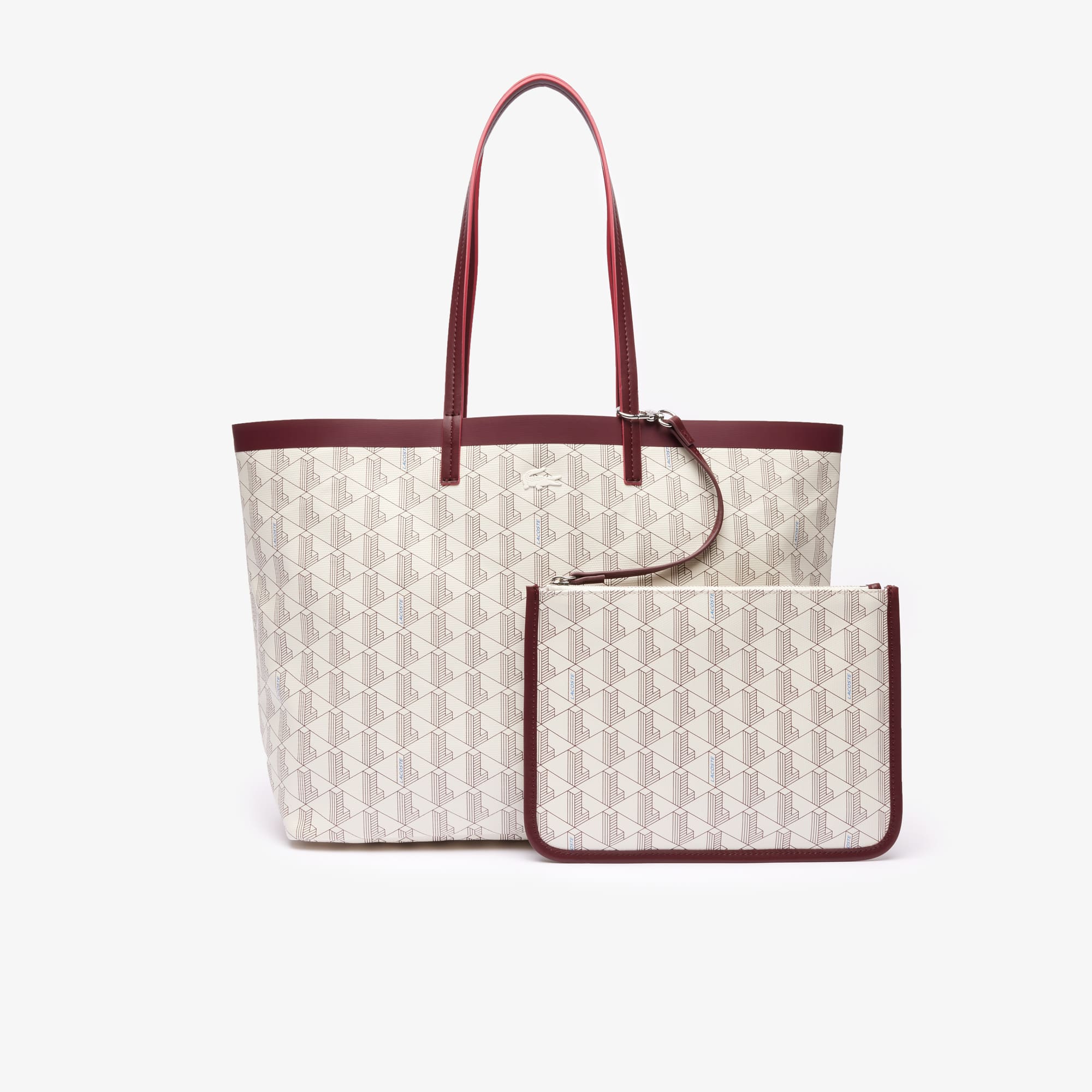 Sac cabas avec monogramme en toile enduite Sacs à main & Cabas - Blanc - Lacoste - Femme