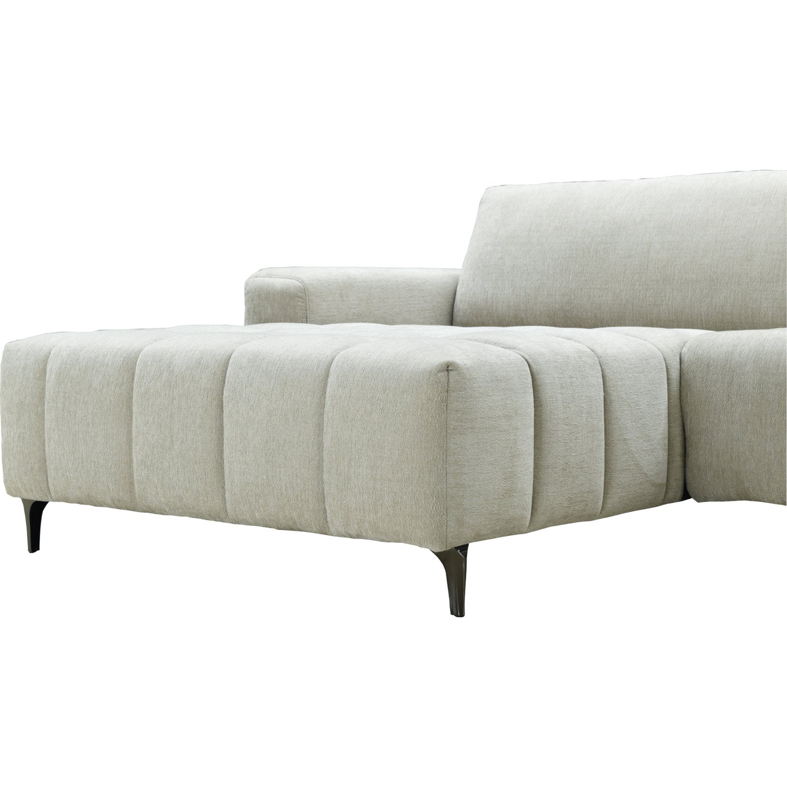 Ecksofa Duala Stoff beige, Recamière links