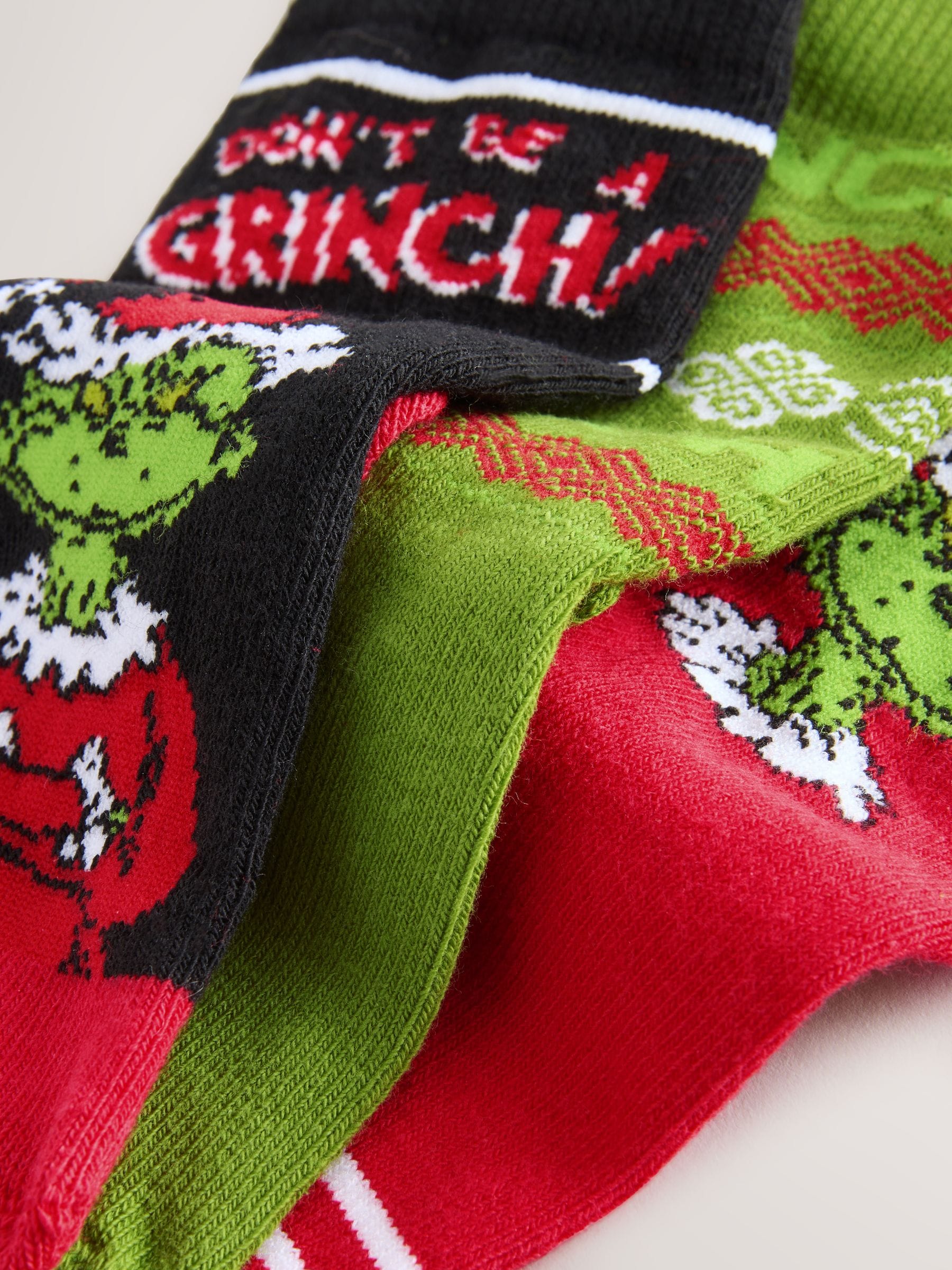 The Grinch - Christmas License Character Cotton Rich Socks 3 Pack