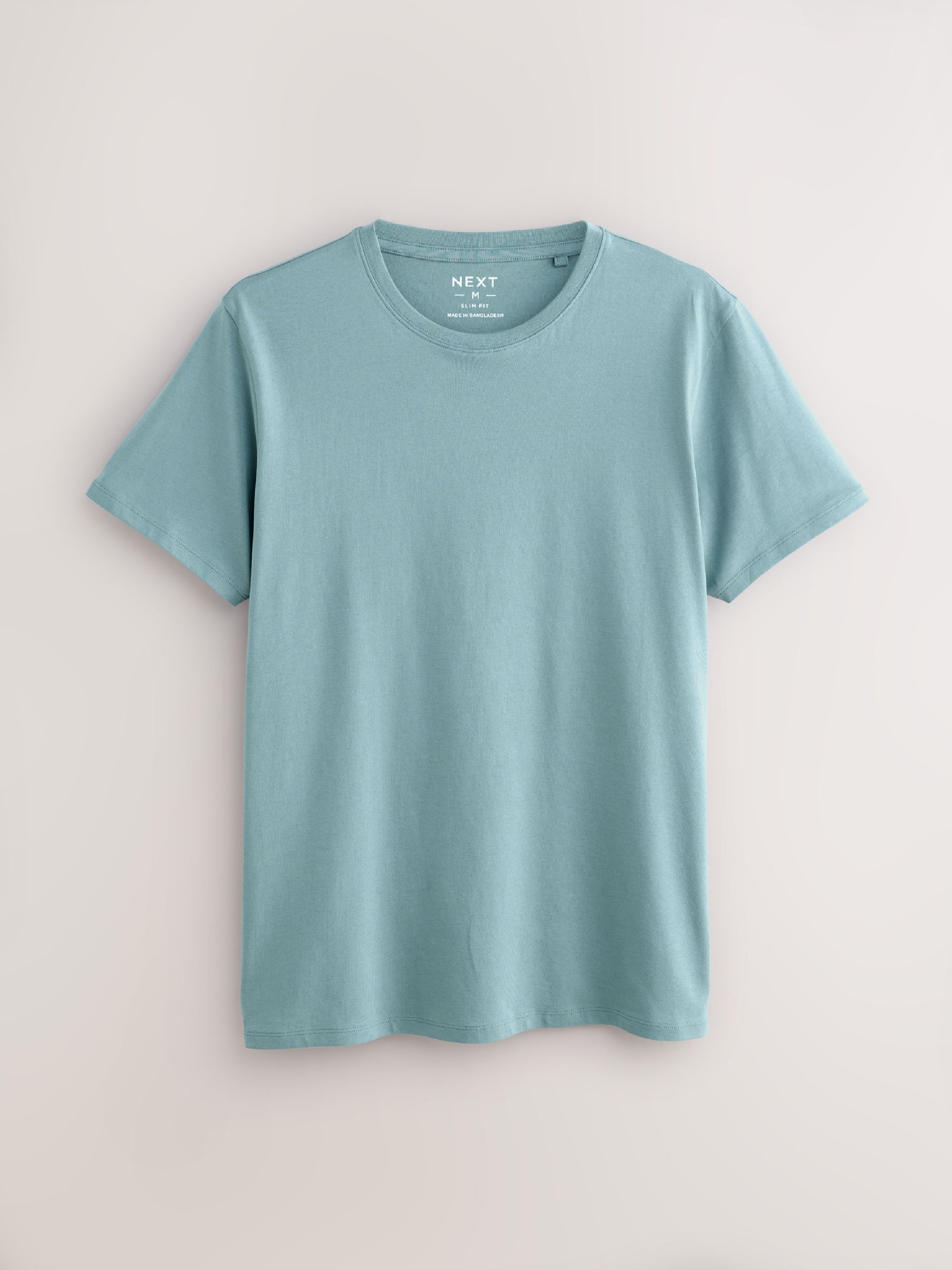 Blauw - Slim Fit - Set van 5 100% katoenen T-shirts met laagjes