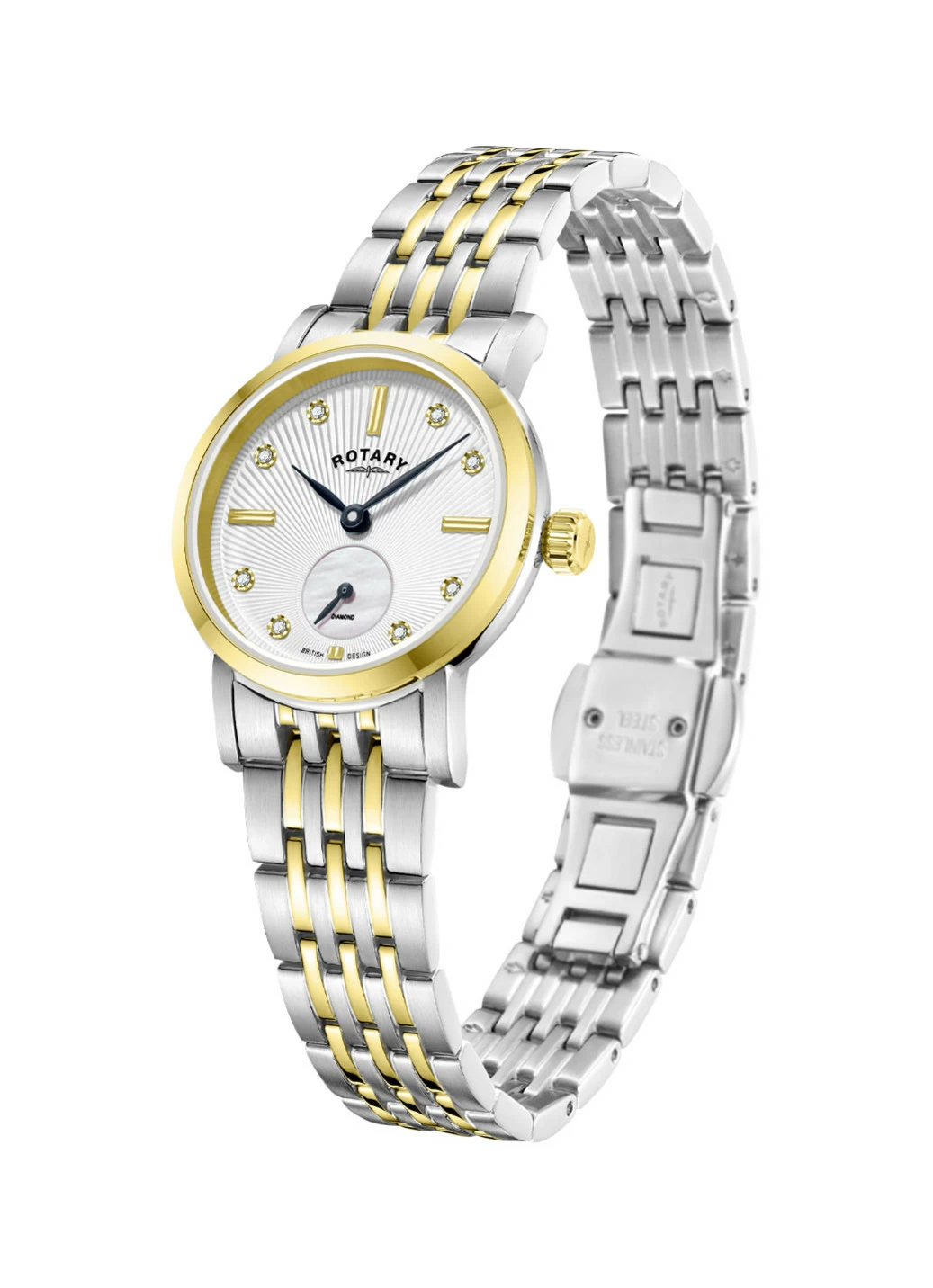Rotary Quartz-Damenuhr mit Edelstahlgehäuse